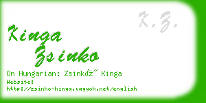 kinga zsinko business card